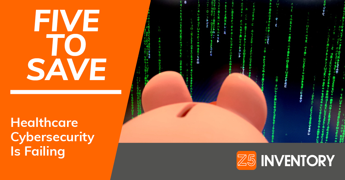 The Z5 Piggy Bank stares at the code from The Matrix as a reminder that digital thieves continue to stalk healthcare providers.