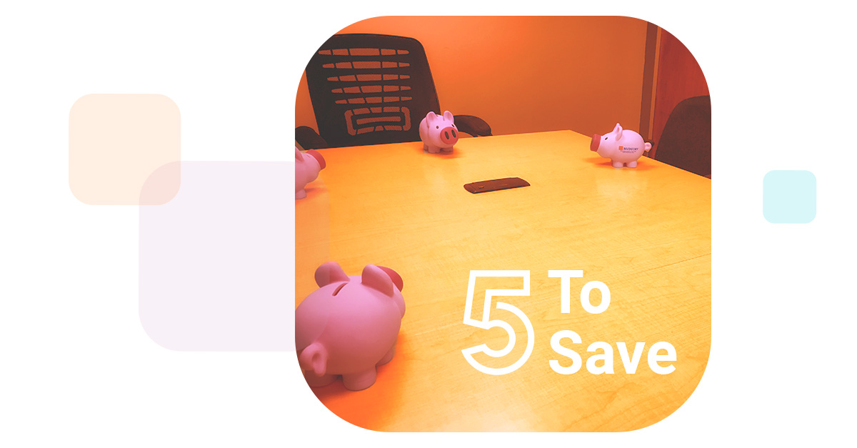 a group of Z5 Piggy Banks are holding a meeting to discuss the collaboration recommendations in this week's 5 To Save