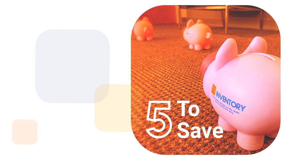 the Z5 Piggy Bank is following a line of pigs toward the door behind the words 5 To Save in white