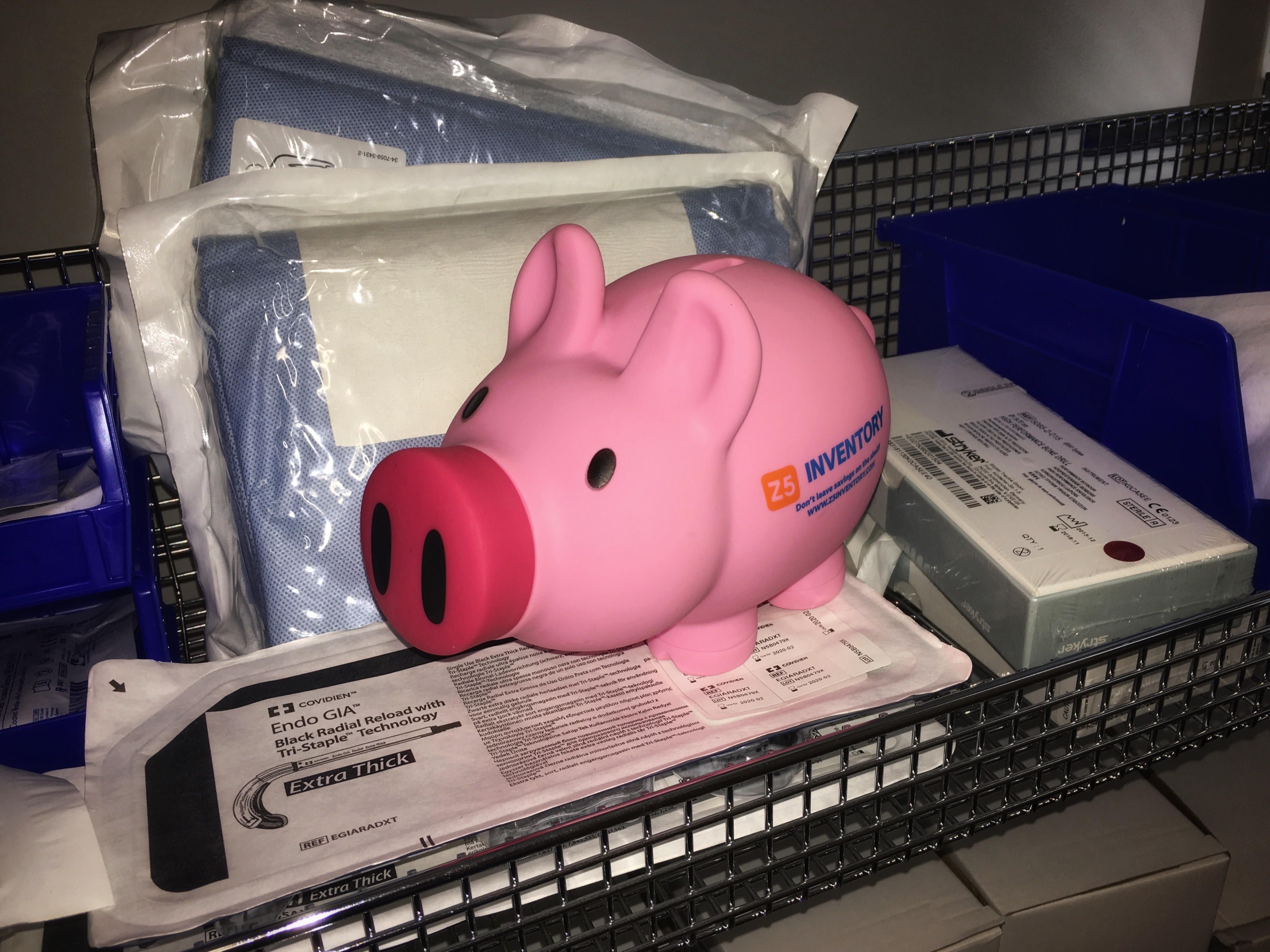 The Z5 Piggy Bank Hangs Out With Some Medical Product.