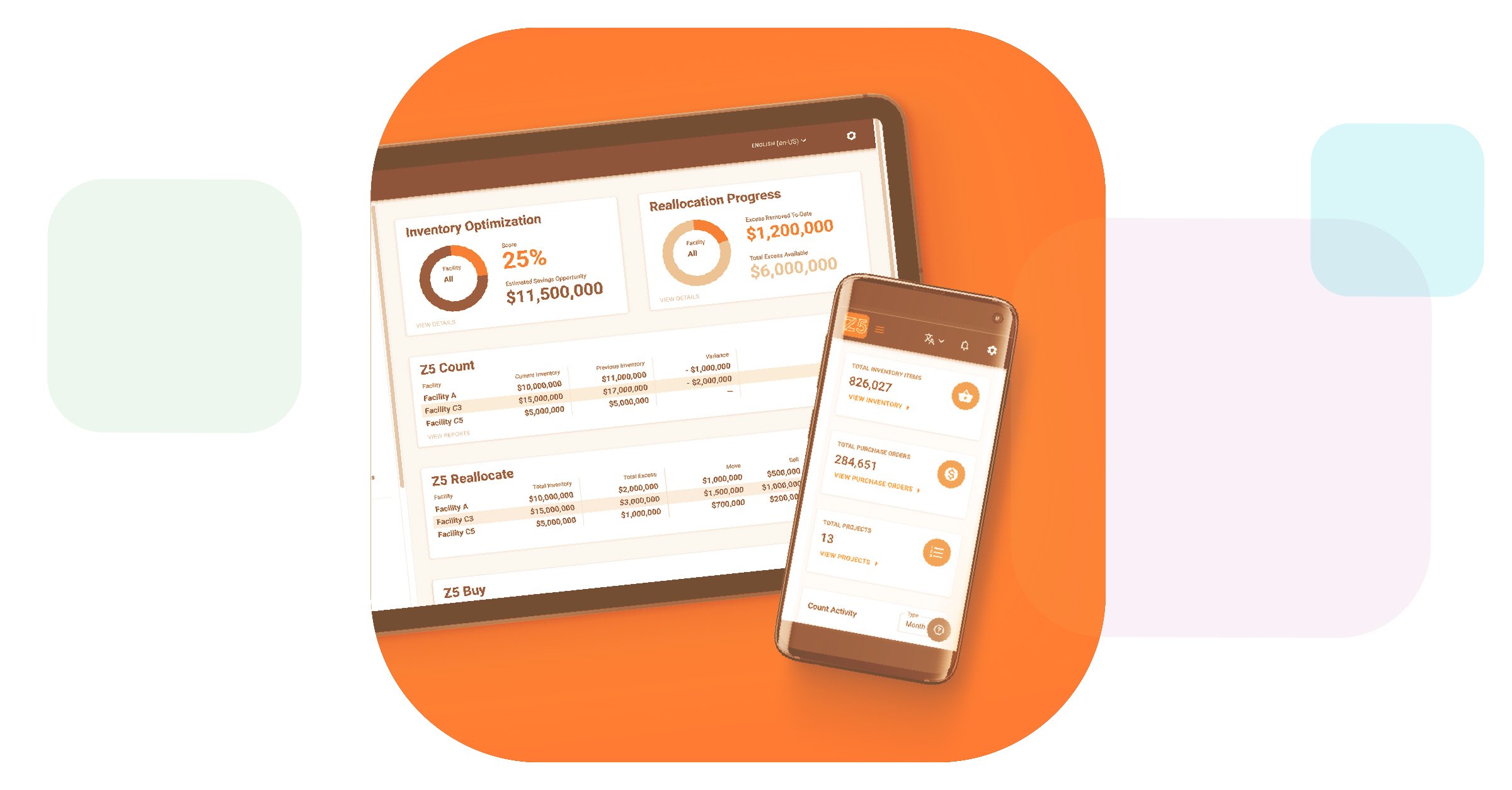 a preview of the new Z5 Inventory Platform in the form of a mobile app and web dashboard that allows healthcare providers to identify excess inventory quickly and easily