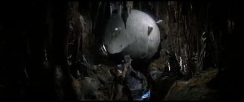 Indiana Jones running from the killer ball.
