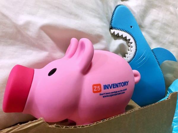 The Z5 piggy bank is attacked by a shark. A very real shark.