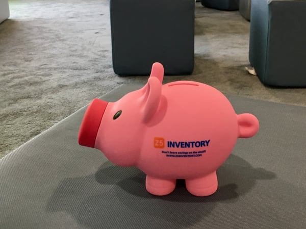 The Z5 piggy bank relaxing at a conference.