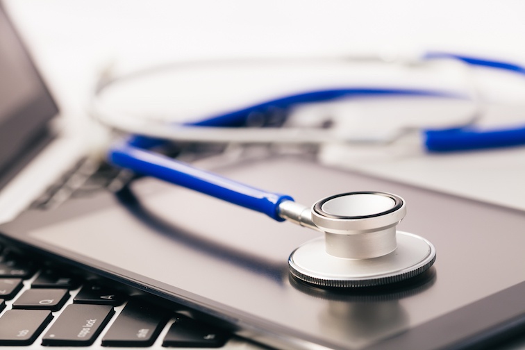 stock photo of a stethoscope on an ipad